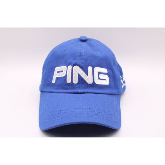 Ping G5 Blue Adjustable Golf Hat Cap Embroidered Logo Cotton Buckle Strap OSFM - Picture 2 of 9